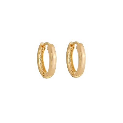 Argola Lisa Oval Dourada 09