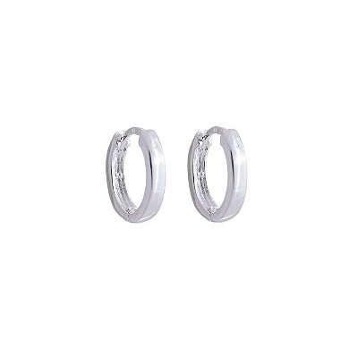 Argola Lisa Oval  Prateada 09