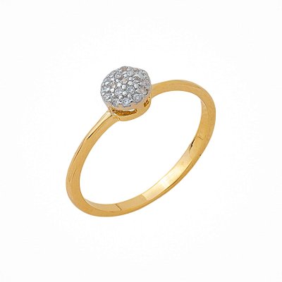 Anel Chuveiro Cravejado Dourado