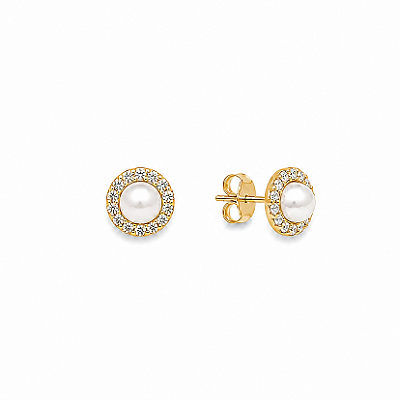 Brinco Pérola Helena - Banho 12 Camadas Ouro 18k