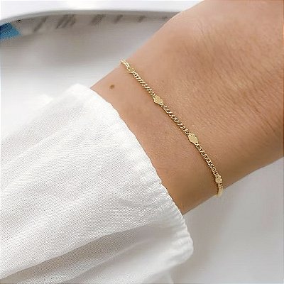 Pulseira Corações Ana Paula Banho Ouro 18k