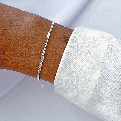 Pulseiras Corações Ana Paula Prateada