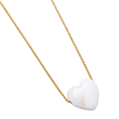 Colar Coração Madre Pérola - Banho 12 Camadas Ouro 18k