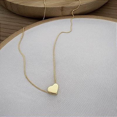 Colar Coração Kiara Banho Ouro 18k