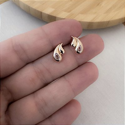 Brinco Oceano Banho Ouro 18k