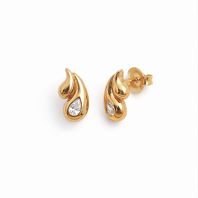 Brinco Oceano Banho Ouro 18k