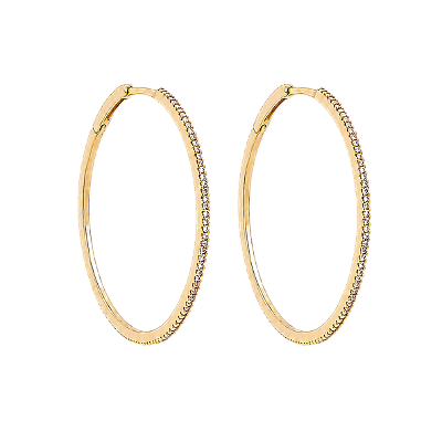 Argola Cravejada 19 Banho Ouro 18k