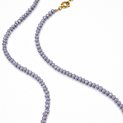 Colar Cristal Grey - Banho 12 Camadas Ouro 18k