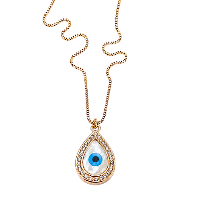 Colar Olho Grego Cravejado - Banho 12 Camadas Ouro 18k