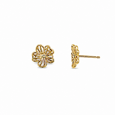 Brinco Mini Flor - Banho 12 Camadas Ouro 18k