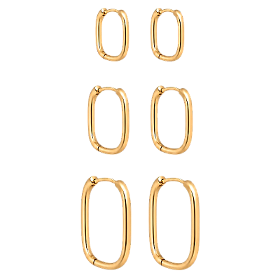 Argola Lisa Oblonga Slim - Banho 12 Camadas Ouro 18k - Tamanhos vendidos separadamente