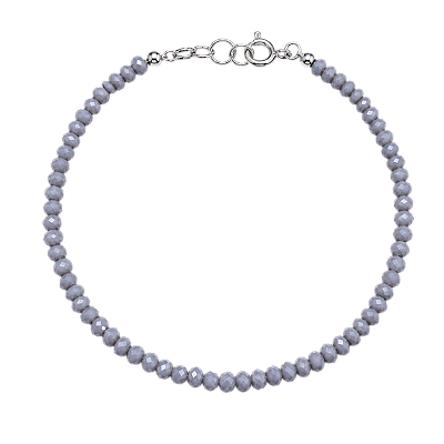 Pulseira Cristal Grey Prata