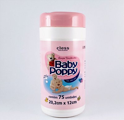 Baby Poppy Lenco Umedecido Pt C/75 Rosa