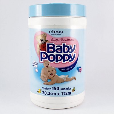 Baby Poppy Lenco Umedecido Pt C/150 Azul