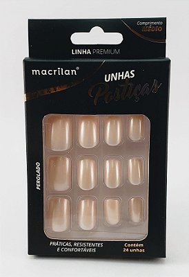 Macrilan Unhas Posticas Perolado 24Pc Up303A