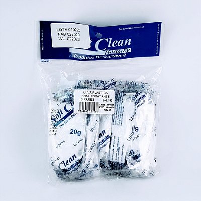 Softclean Luva Plasticas C/ Hidratante Pct 10Pares