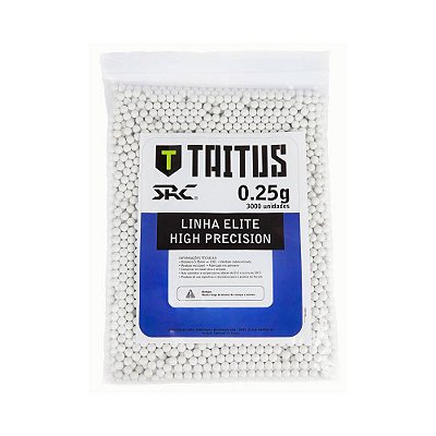 Bbs Munição de Airsoft SRC Taitus 0.25 6MM  3.000un