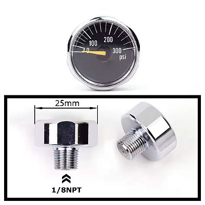 Relógio P/ Reguladora  Gauge MRS 300 Psi