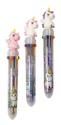 Caneta Unicórnio 10 cores Unidade Nettoy