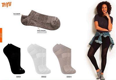 Meia Trifil Invisivel Esportiva Atoalhada  Tamanho Unico TO6085