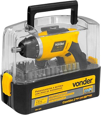Kit Parafusadeira a Bateria 3,6V 55 Peças Vonder