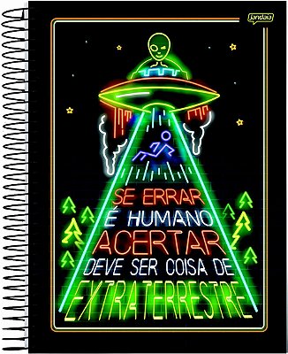 Caderno capa dura 10 matérias 160F Placas Humor Jandaia