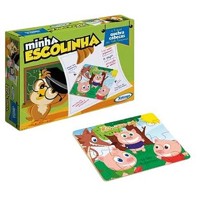 Quebra-Cabeça Três Porquinhos Minha Escolinha 51510 Xalingo