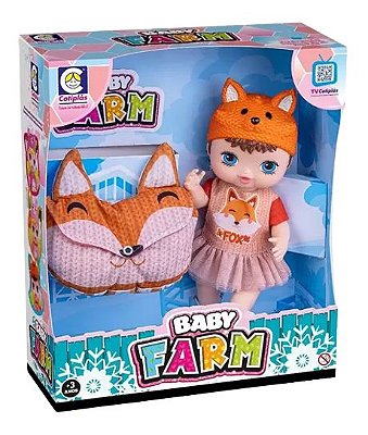 Boneca Baby Farm Raposa Com Pochete 2487 Cotiplás