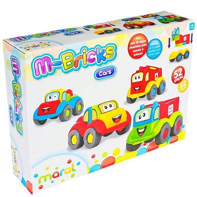 Conjunto De Carrinhos M-bricks Cars 52 Peças 4105 Maral