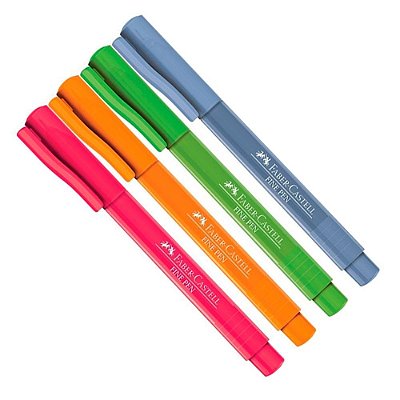 Caneta Fine Pen 0,4 Mm Cartela Com 4 Faber