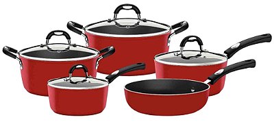 Conjunto de Panelas Tramontina Mônaco 5 Peças Vermelho 20899/750