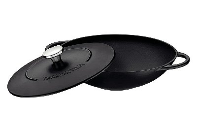 Panela Wok Tramontina Ferro Antiaderente Trento 32cm 5L Preto 20806/032