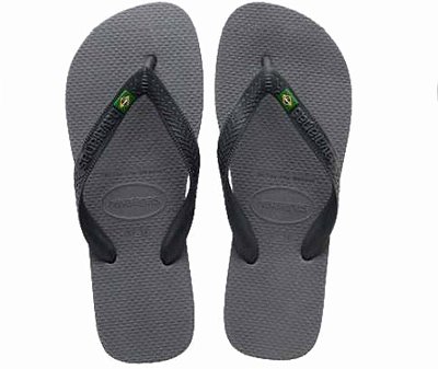 Chinelo Havaianas Brasil Cinza Aço