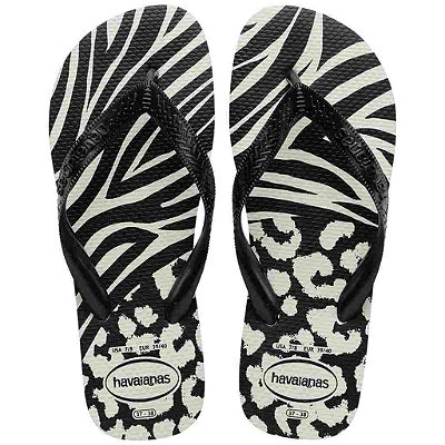Chinelo Havaianas Top Animals Branco/Preto