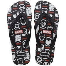 Chinelo Havaianas Top Marvel Logomania Preto