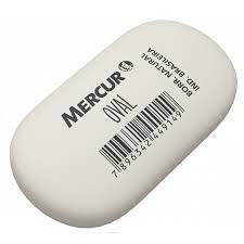 Borracha Mercur Oval Branca