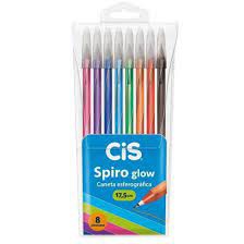 Caneta Esf Cis Spiro Glow C/8