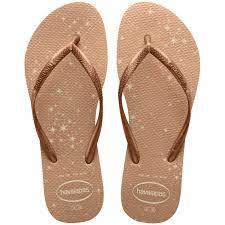 Chinelo Havaianas Kids Slim Gloss Bege Palha