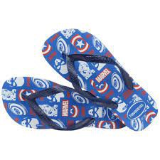 Chinelo Havaianas Kids Top Marvel Logomania Azul