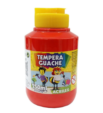 TINTA GUACHE 250ML 507 VERMELHA ACRILEX