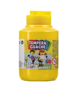 TINTA GUACHE 250ML 505 AMARELA ACRILEX