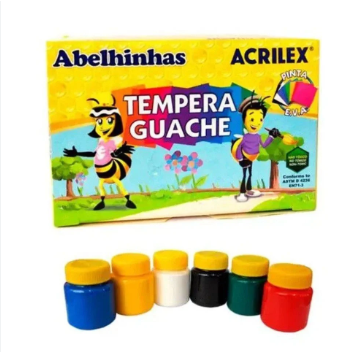TINTA GUACHE 15ML C/6 SORT. ACRILEX