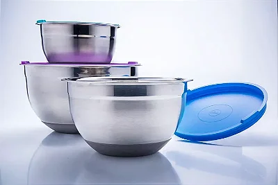 BACIA INOX IMCOL C/TP PLASTICA 2.5L 24CM 91163