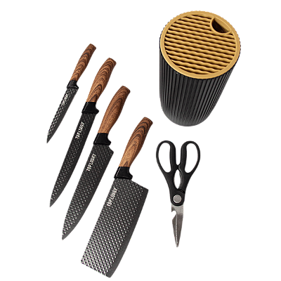 JOGO DE FACAS CHEF 6P C/SUPORTE PRETO 4098 IMCOL