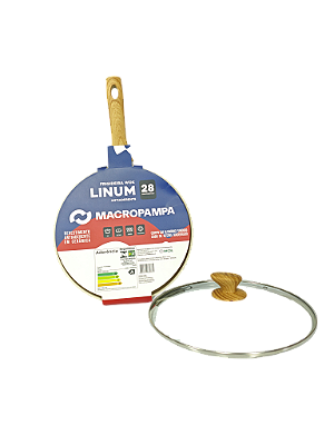 FRIGIDEIRA ANTIADERENTE CERÂMICA LINUM C/ TAMPA VIDRO WOK 28CM - IMCOL