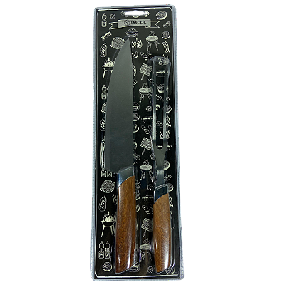 CJ CHURRASCO FACA Nº8 + GARFO TRINCHANTE Nº7 - IMCOL