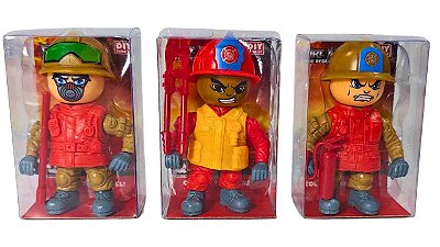 MINI BONECO BOMBEIRO FIRE HERO 8CM - IMCOL