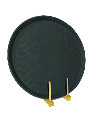 BANDEJA PLÁSTICO REDONDA PRETO 40CM - IMCOL