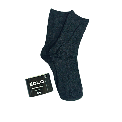 MEIA ÉOLO ADULTO FEMININA CANO LONGO 35-38 PRETA LÃ ACRILICA