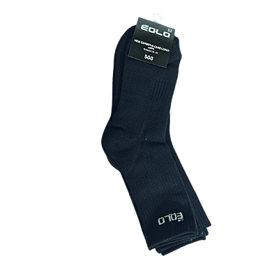 MEIA ÉOLO ADULTO MASCULINA CANO LONGO 39-43 C/3 PRETO 80%ALGODÃO